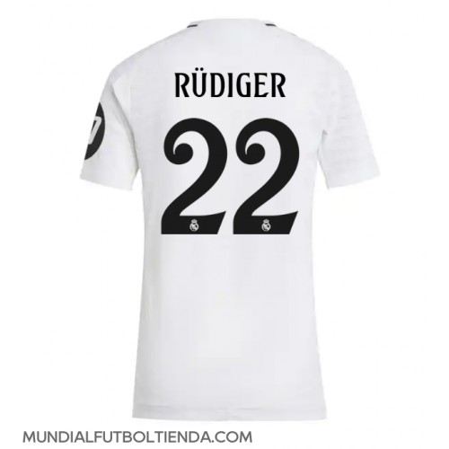 Camiseta Real Madrid Antonio Rudiger #22 Primera Equipación Replica 2024-25 para mujer mangas cortas